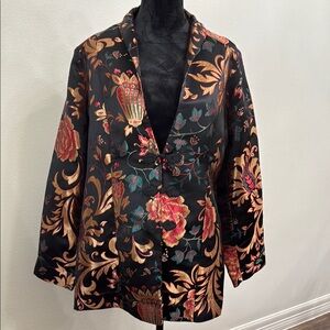 Soft Surroundings-Floral Brocade Blazer 
Size XL.  Metallic